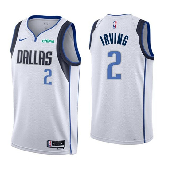 Mens Dallas Mavericks #2 Kyrie Irving White Association Edition Stitched Basketball Jersey->dallas mavericks->NBA Jersey